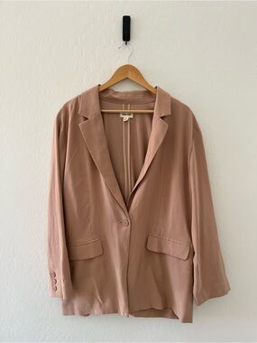 Open Edit Nude Oversized Lightweight Blazer